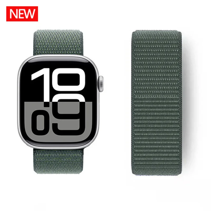 Nylon loop Correa For Apple Watch Band 45mm 44mm 46mm 40mm 49mm 41mm 42mm 38 Bracelet iWatch Series 6 Se 7 8 9 10 ultra 2 straps