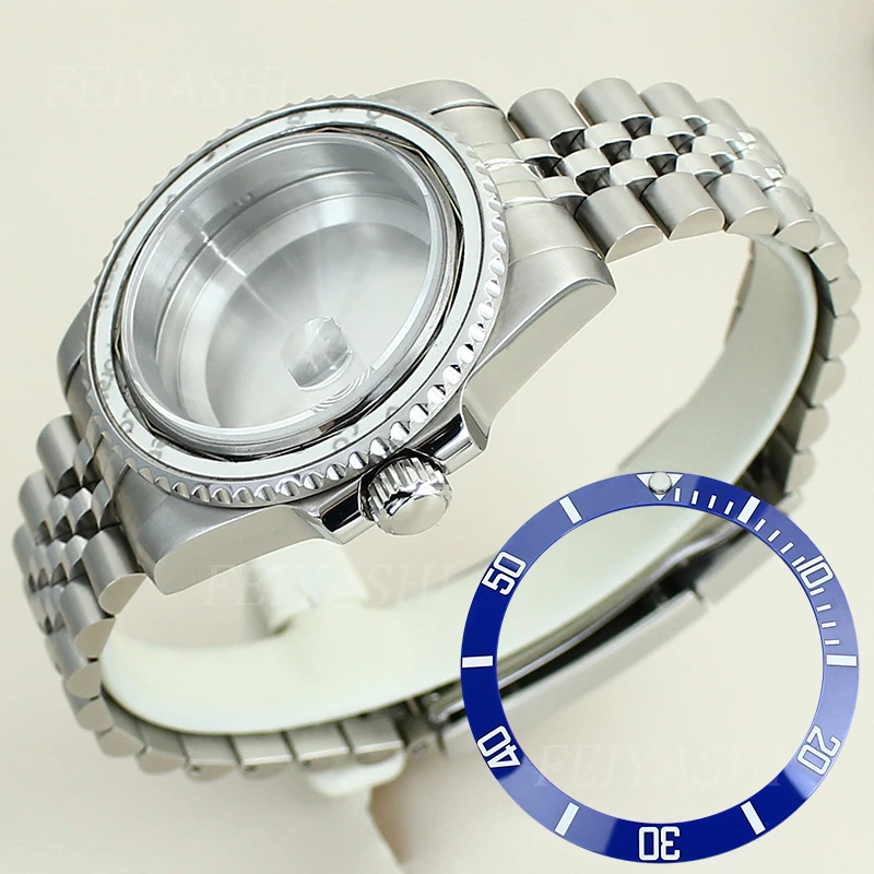40mm Steel Dive Watch Case 5-link Bracelet Sapphire For Seiko NH35 NH36/38 Miyota 8215 ETA 2824 Movement 28.5mm Dial Submariner