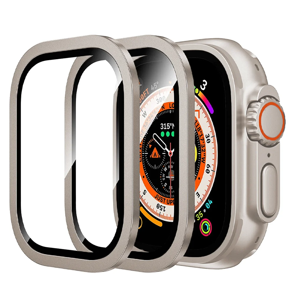 For Apple Watch Ultra 2 Case 49mm Screen Protector accessories Aluminum Alloy Cover Frame+HD Tempered Glass iWatch series ultra