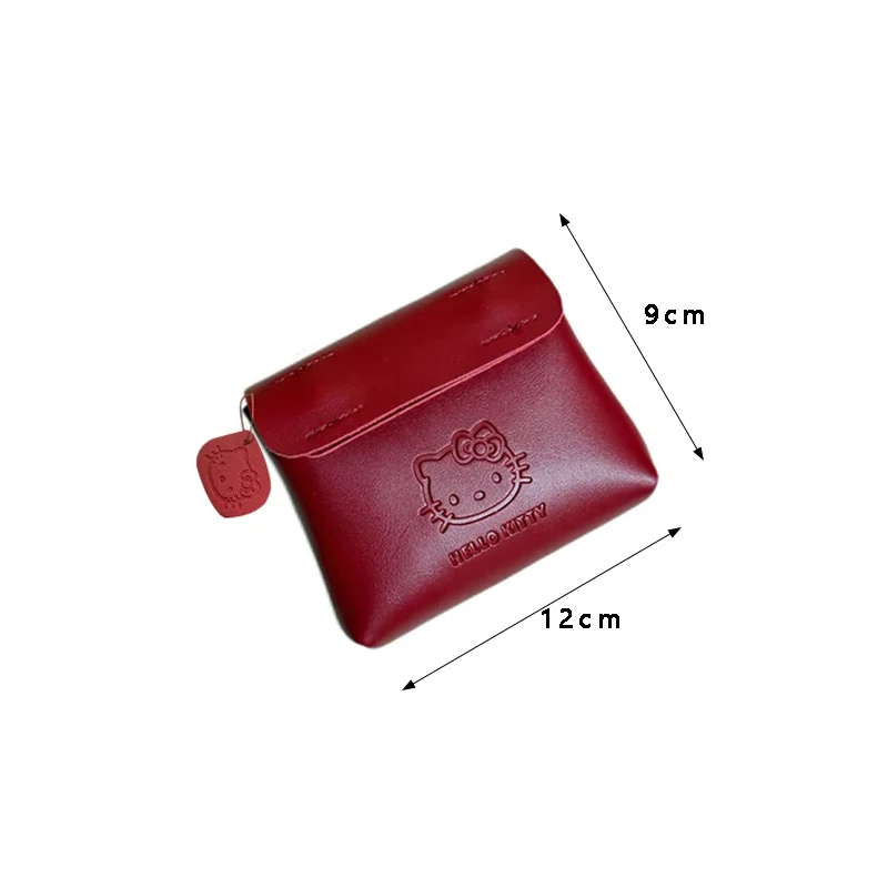 Kawaii Anime Hello Kitty Red Leather Wallet Japanese Fashion Retro Portable Mini Coin Wallet Girl Woman Birthday Party Gifts image 6