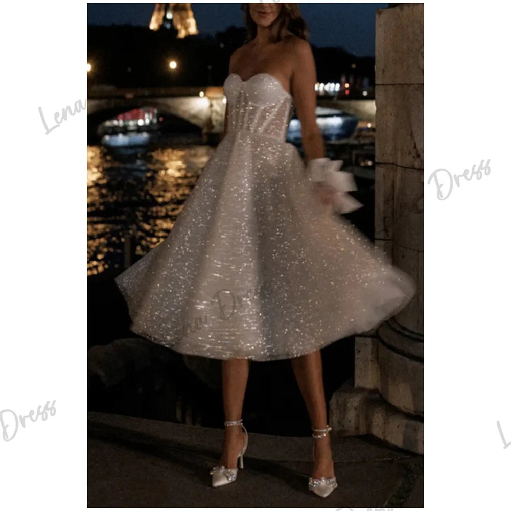 

Lena Luxurious Women's Evening Dresses for Formal Occasions Sweetheart Evening Dress Luxury 2024 Dubai Shiny Line A Short Skirt