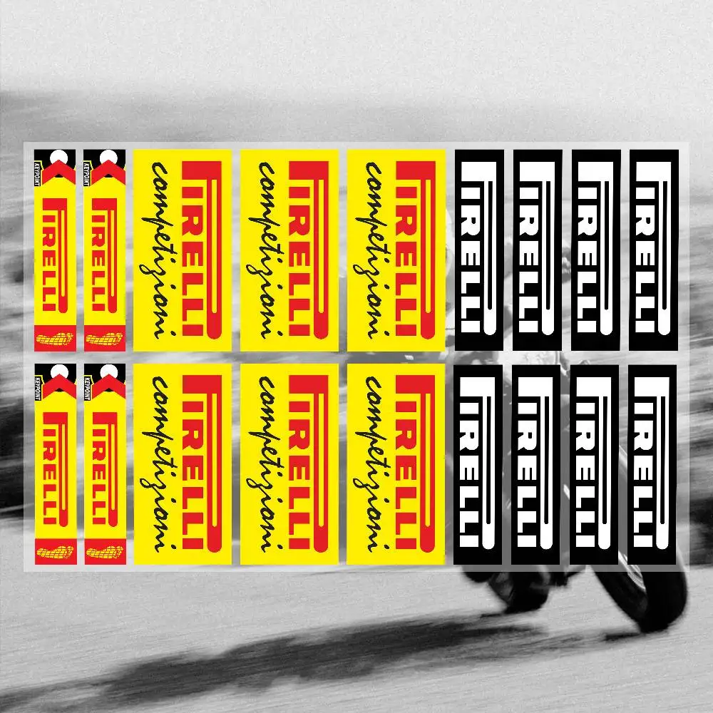 Juego de Calcomanías Pirelli de Italia, Calcomanías Impresas y Cortadas de Alta Calidad, Calcomanía para Motocicleta
