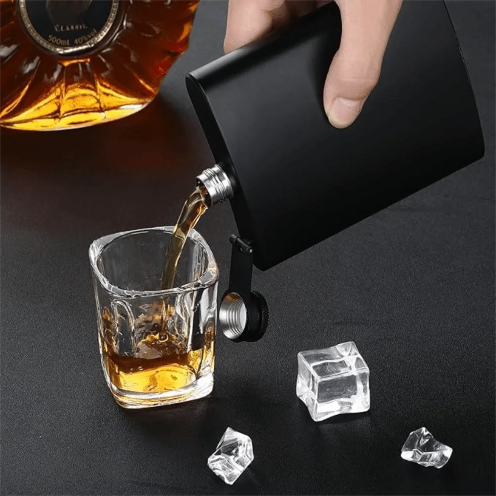 

Drinkware 6/8/12 Oz Black Pocket Flagon Flat Stainless Steel Hip Flask Non -broken Mini Liquor Flask Man