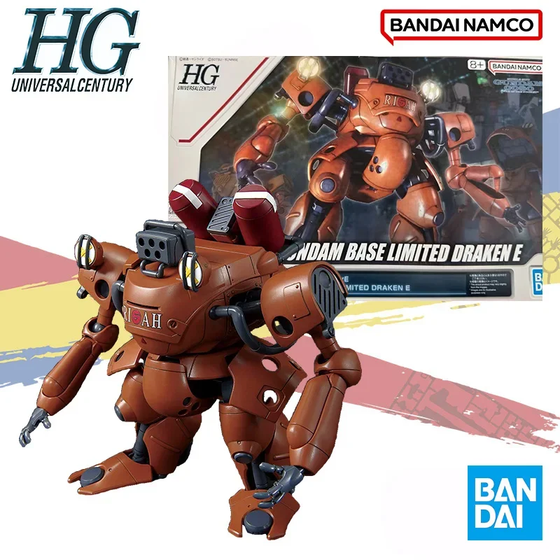 Bandai Original HG 1/144 Original THE GUNDAM BASE LIMITED DRAKEN E  Aninm full Action Assembly Figure Model Toy Gifts for kids