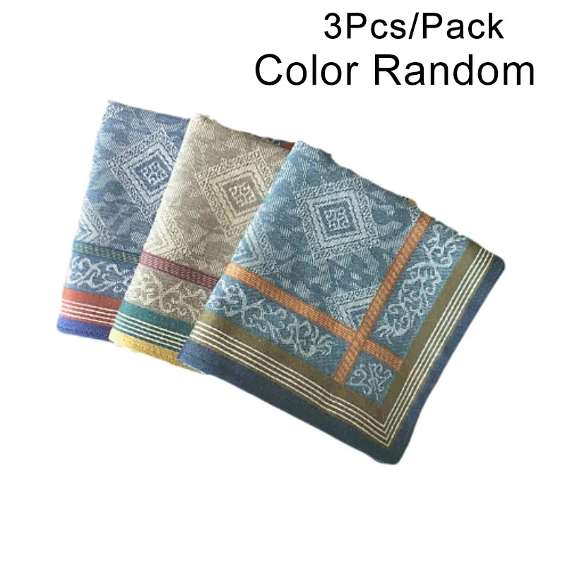 Men‘s Fashion Soft Fabric Square Handkerchiefs Vintage Pocket Towel Wedding Party Business Suits Hanky Classic Chest Scarf