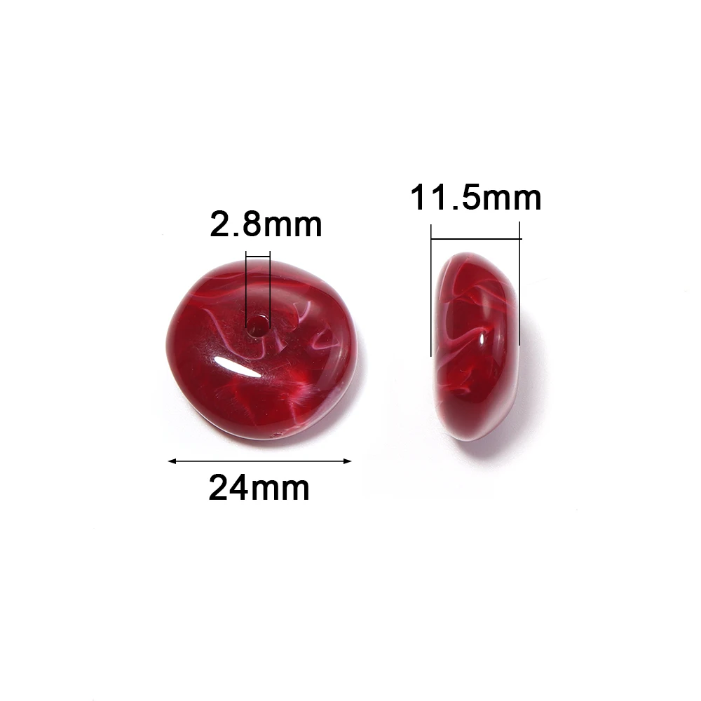 10 Stück zweifarbige unregelmäßige Acryl-Abstandsperlen, lose Perlen für Schmuckherstellung, DIY-Bastelarbeiten, Schlüsselanhänger, Armband, Halsketten-Zubehör – Detail 1