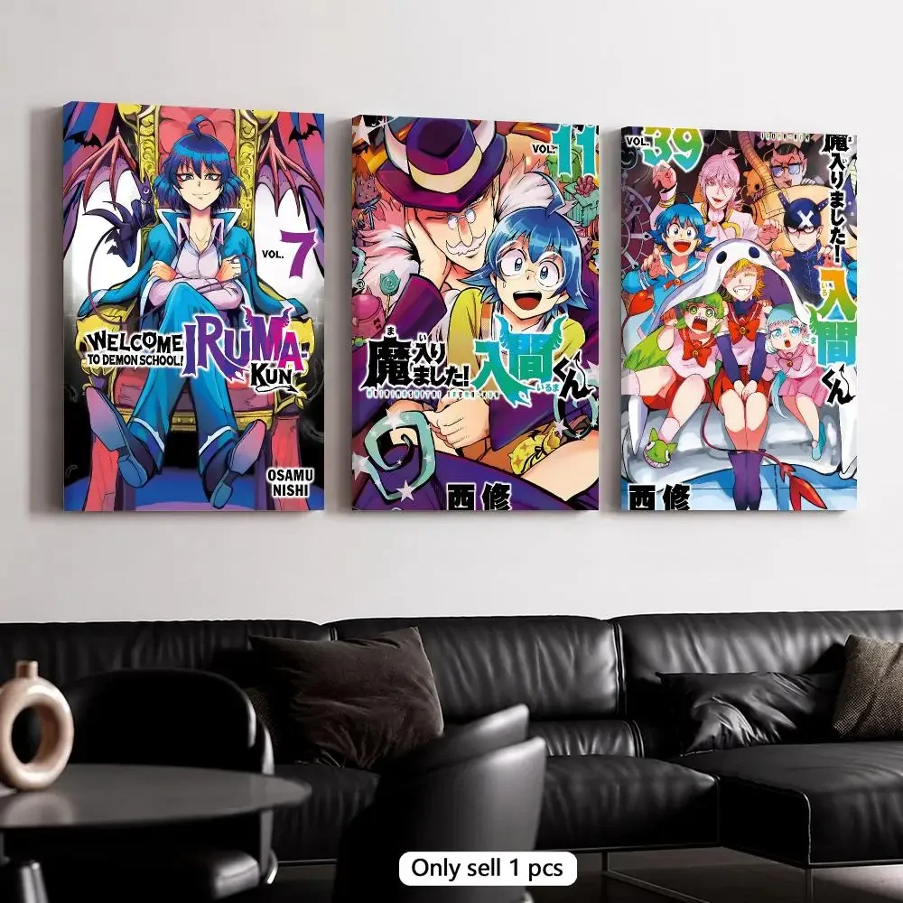 W-Welcome to School! Iruma-kun Framed Wall Painting Wooden Canvas Stretcher Frame Inner Frame Kit for Wall Art Painting Poster