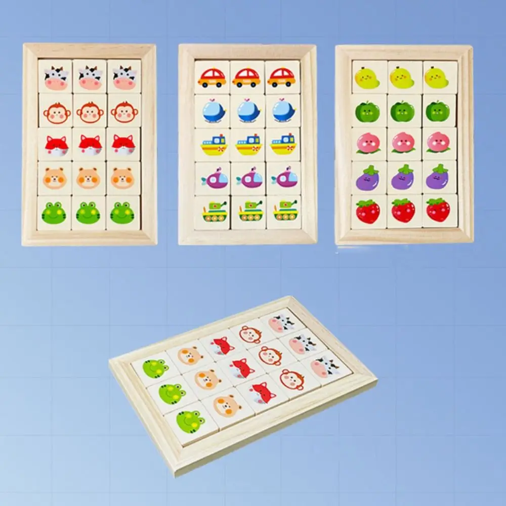 Spiel Blöcke Tier Schiebe Puzzle Spiele Frühe Pädagogische IQ Spiel Bewegen Schiebe Tragbare Holz Intelligenz Puzzle