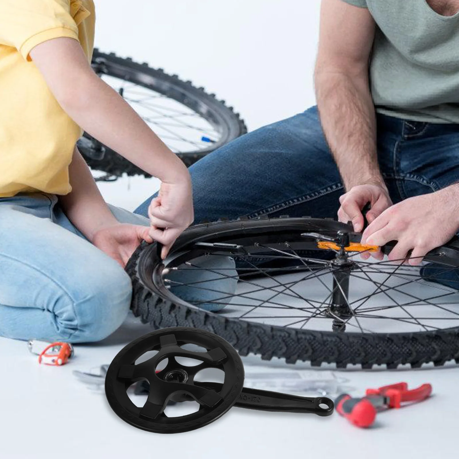 

High-Carbon Steel Single Speed Bicycle Crankset 36T Chainring Durable Universal Fit for Mountain Road Bike Easy Installation