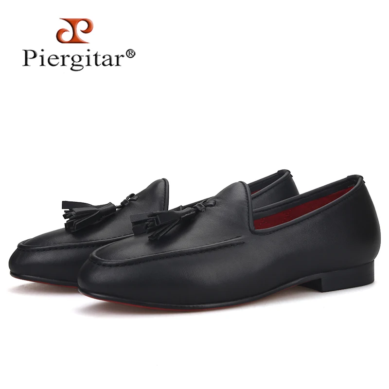 

Piergitar/Новые детские кожаные лоферы, обувь для родителей, дизайнерская детская обувь с кисточками ручной работы на день рождения, удобная хлопковая стелька