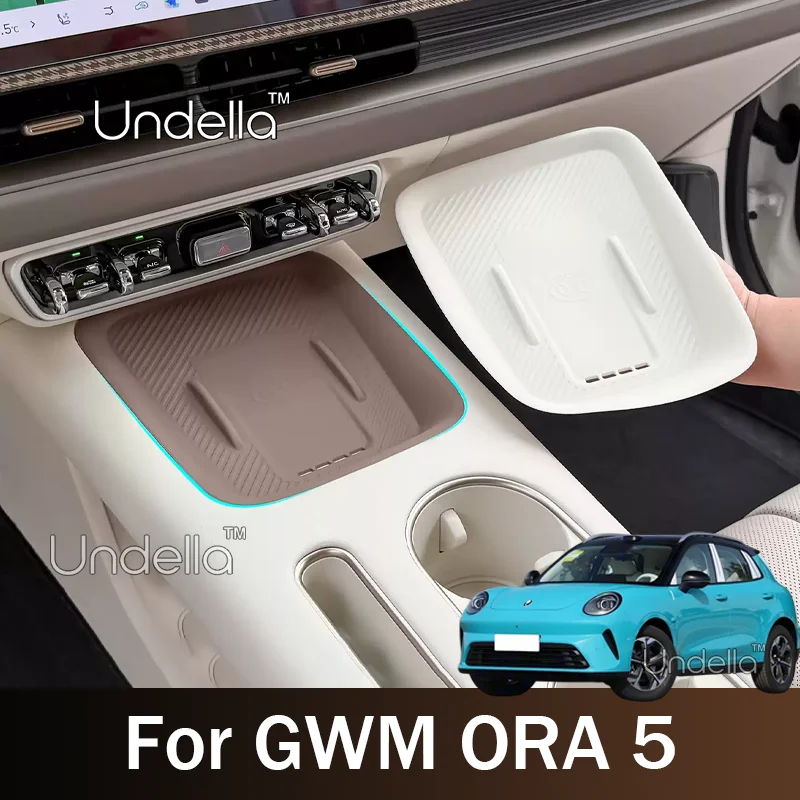 For GWM Ora 5 2026 2027 Silicone Dustproof Mat Center Console Wireless Charging Anti-Dirty Protective Pad Interior Accessories