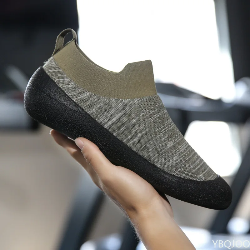 Men Shoes Sneakers Breathable Mesh Men Casual Shoes Plus Size Lightweight Sneakers Sock Shoes Slip On Flats Soft Walking Shoes