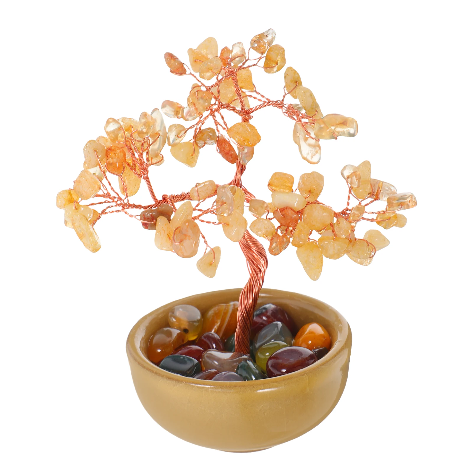 Kryształowe Rękodzieło Kruszone Kamienie Feng Shui Czakra Uzdrowienie Bonsai Symbol Bogactwa Ręcznie Robiona Dekoracja Samochód Dom