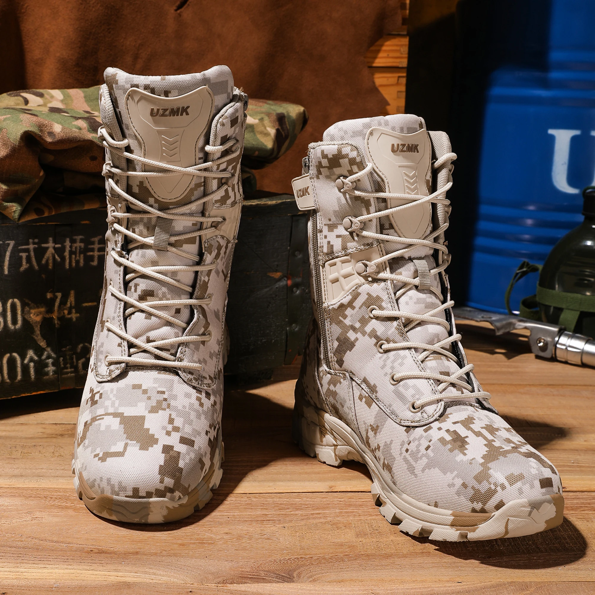 Men's camouflage training boots four seasons anti-slip breathable outdoor field hiking Professional Battlefield tactical boots view 6