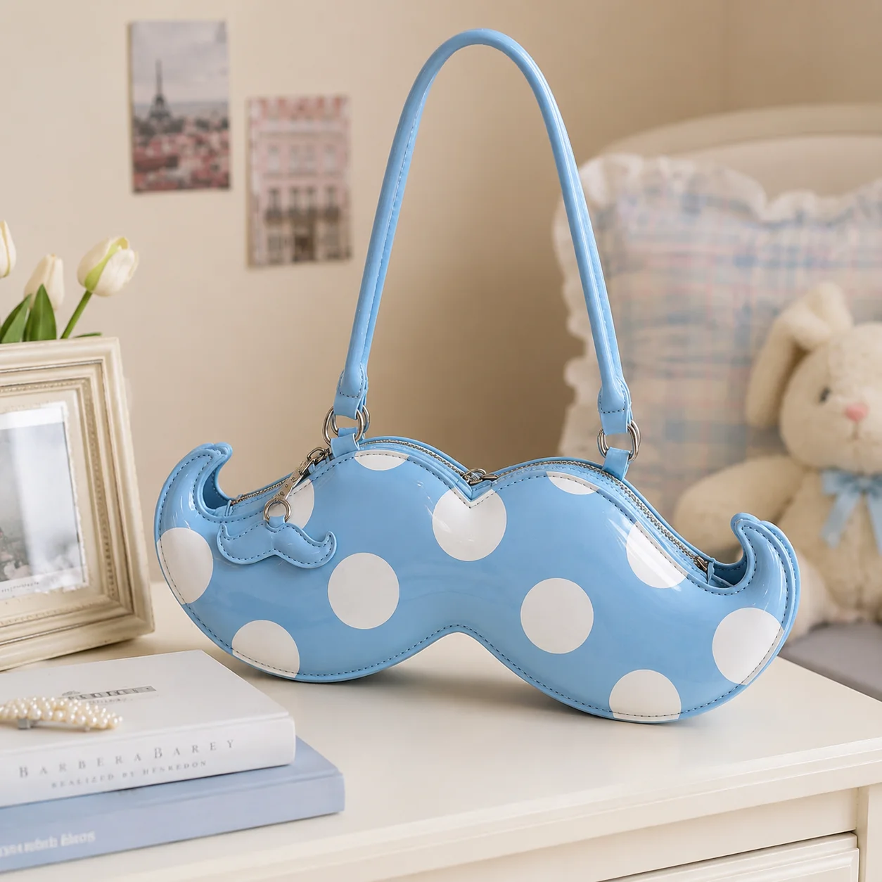 portable-multifunctional-shoulder-bag-underarm-crossbody-purse-polka-dot-mustache-shaped-cute-kawaii-novelty-women-gift-chic