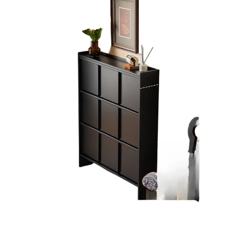 

Medieval solid wood ultra-thin tipping bucket shoe cabinet