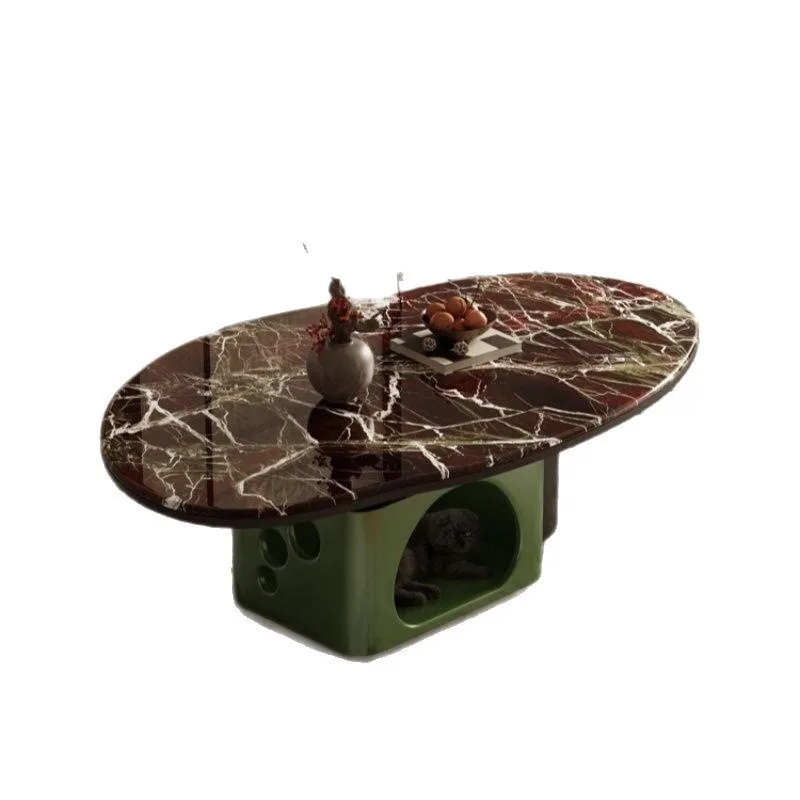 New Italian minimalist imported marble coffee table, designer light luxury high-end household small apartment coffee table