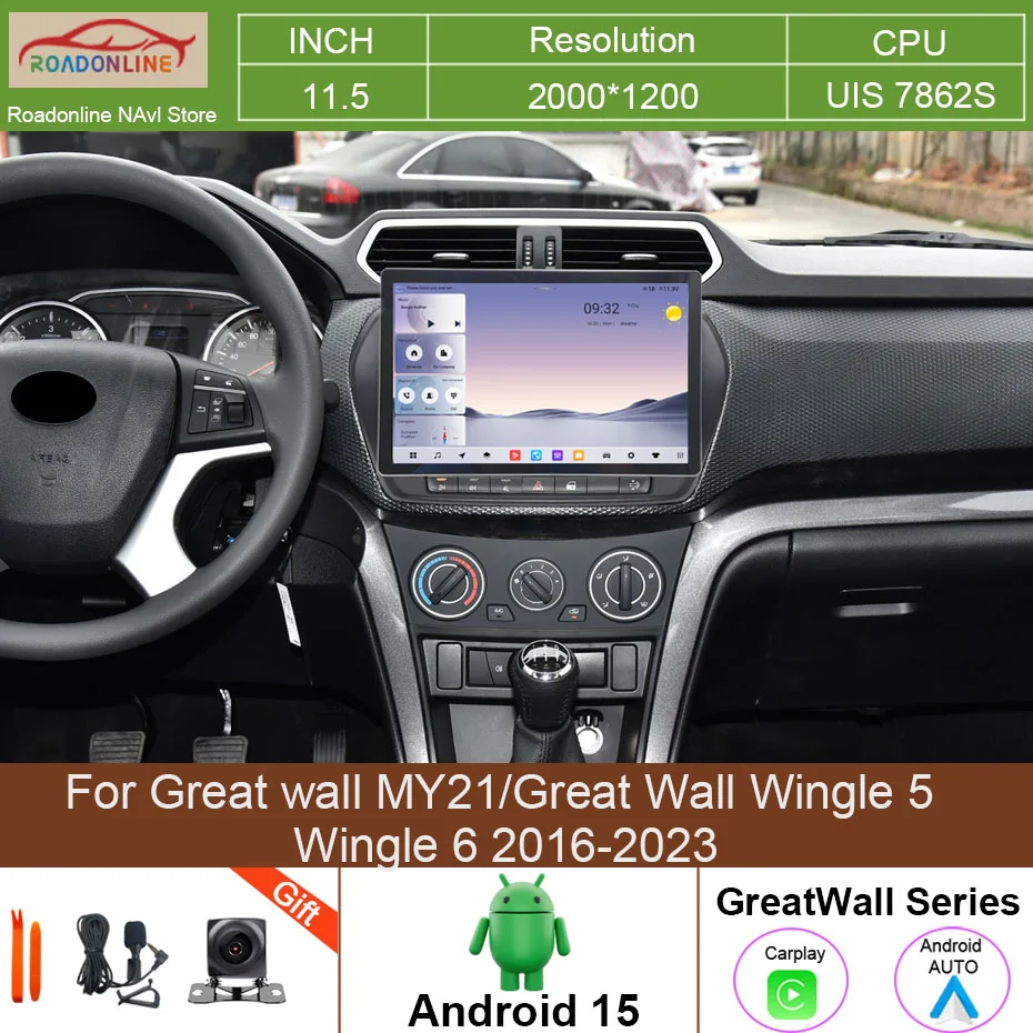 

11.5 INCH Android15 Car Radio For Great wall MY21/Great Wall Wingle 5 Wingle 6 2016-2023 Player Carplay GPS Navigation Stereo 4G
