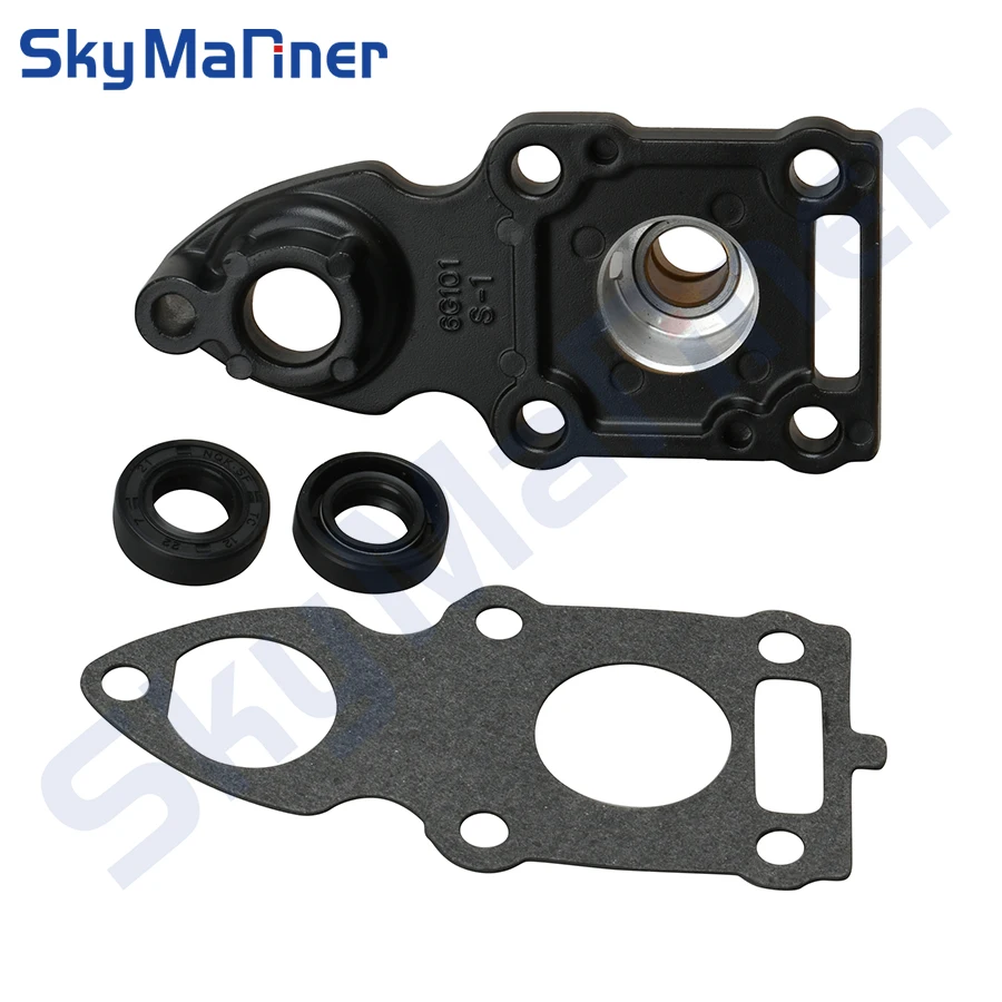 6G1-45331 Bearing Housing 6G1-45315 gasket 93101-11M23 oil seal 2pc For Yamaha Outboard Motor 6HP 8HP 2T 6G1-45331-01-5B CA 6N0