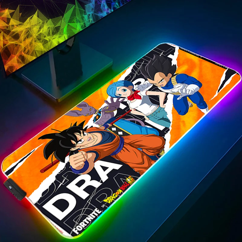 

RGB Mouse Pad dragon Ball Backlight Gamer 900x400 Keyboard LED Desk Mouse Mat Carpet Rubber Tapis Souris Gaming Anime Mousepad