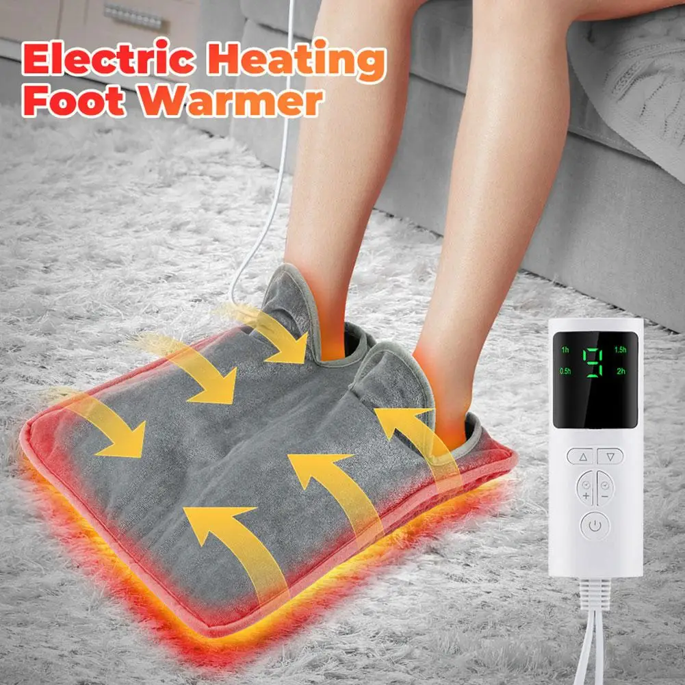 Almohadilla calefactora eléctrica para pies, calentador de pies lavable, estera de felpa para el hogar, manta térmica para pies, hogar, dormitorio, oficina, G4o8