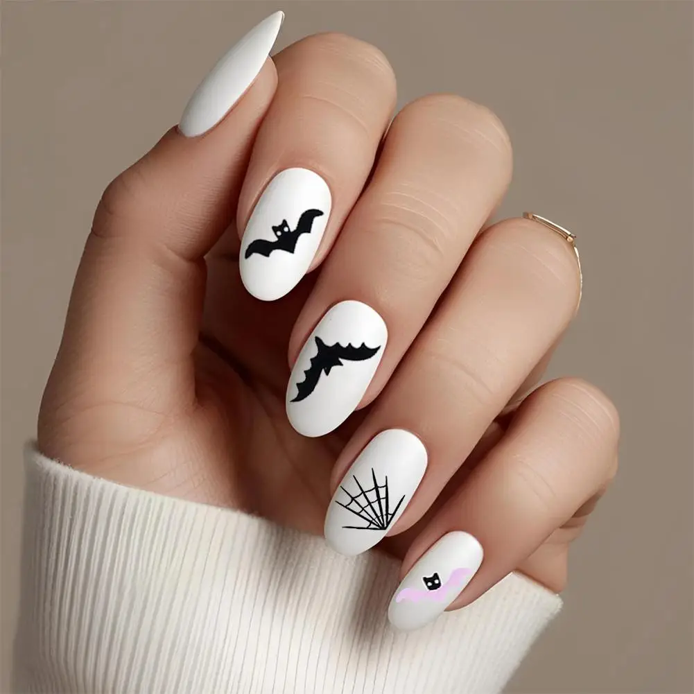 Halloween Nail Art Stickers Pink Pumpkin Bat Skull Nail Cute Themed Stickers Decals Art Ghost Nail Bestselling Spooky S2H0