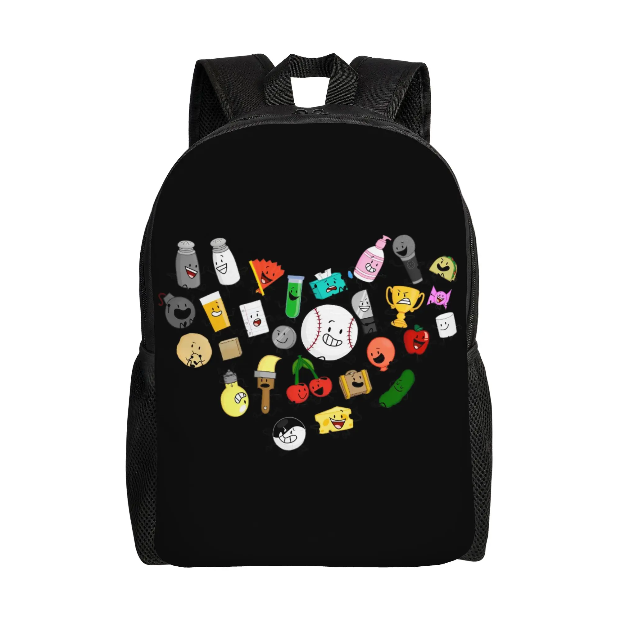 

Рюкзак с персонажами Inanimate Insanity, с изображением сердца и любви, для мужчин и женщин, повседневный, для школы и работы, BFDI, мультяшный, для ноутбука, холщовый, спортивный