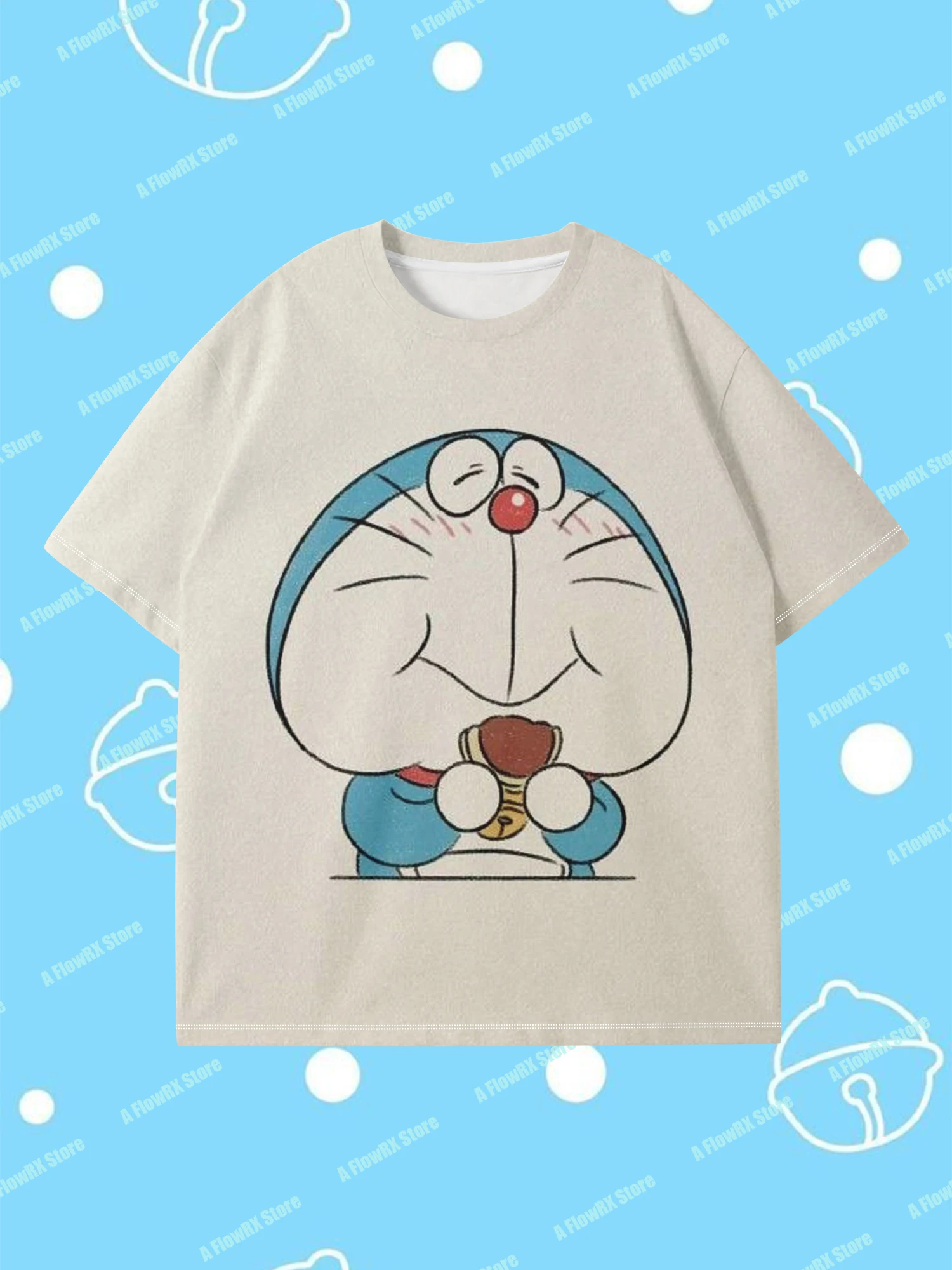تيشيرتات Doraemon مطبوعة ثلاثية الأبعاد مثالية للاستخدام الخارجي غير الرسمي مناسبة للرجال والنساء والكبار والأطفال في الصيف ومريحة للتنفس