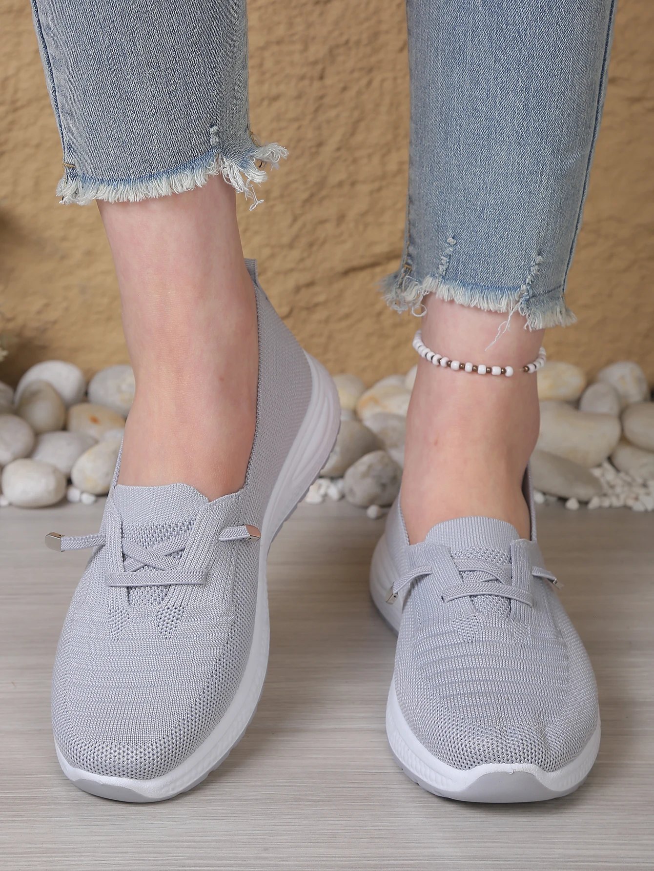 Atmungsaktive Slip-On-Walkingschuhe für Damen, leichte, bequeme Freizeitsneaker, weiche Sohle für ältere Menschen und ganztägiges Tragen – Detail 3