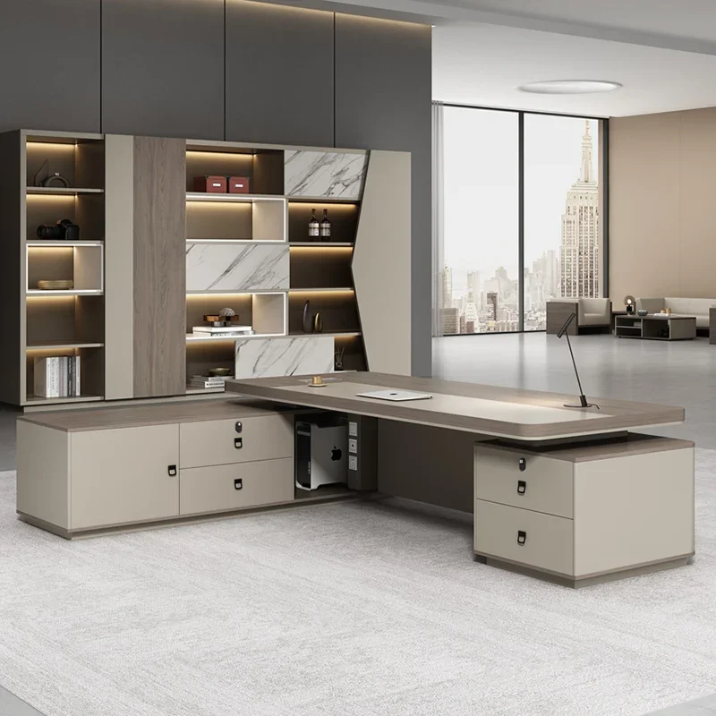 Boss office desk and chair combination simple modern president manager light luxury large office furniture