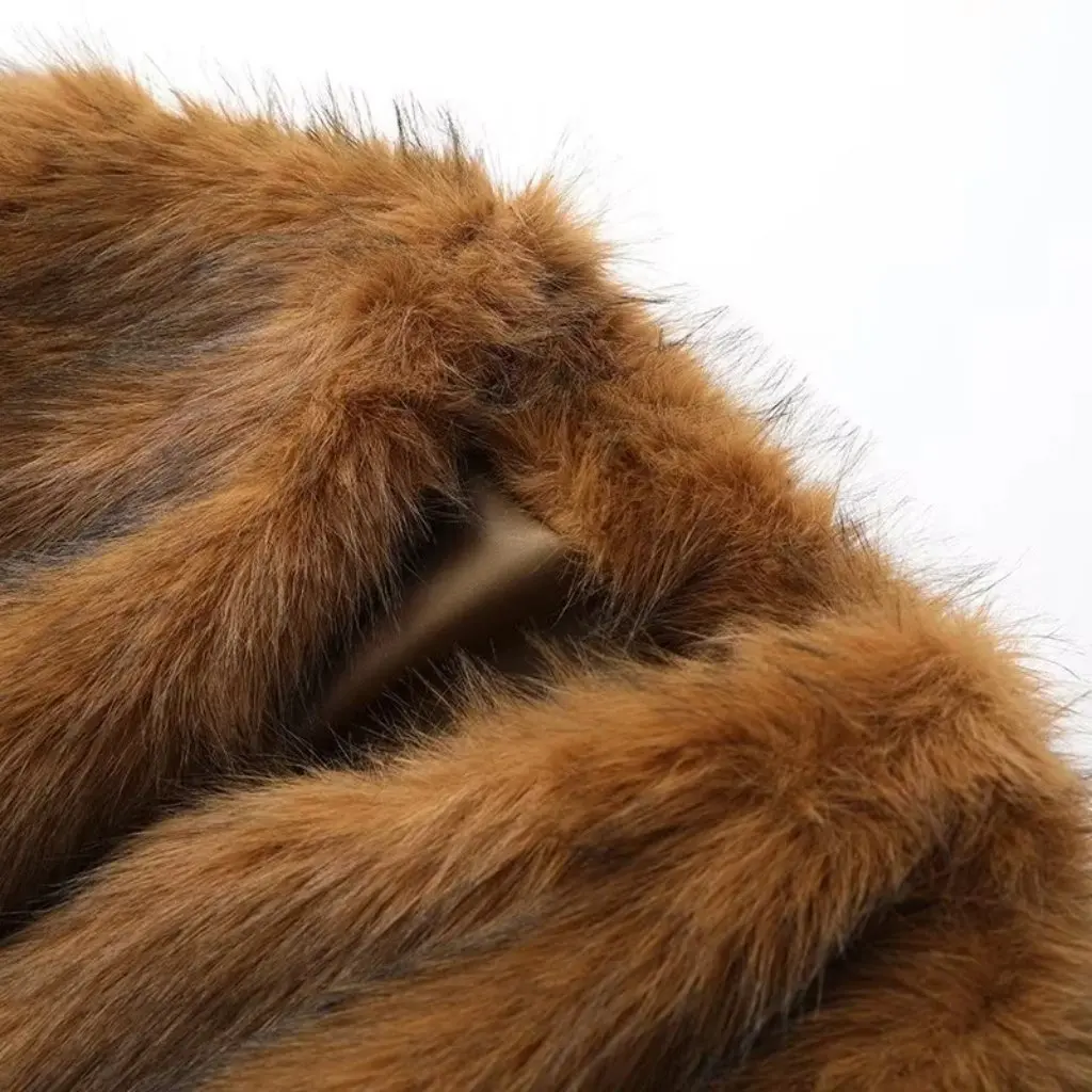

New Women's Faux Fur Coat Autumn Winter European American Style Casual Fashion Coat for Ladies