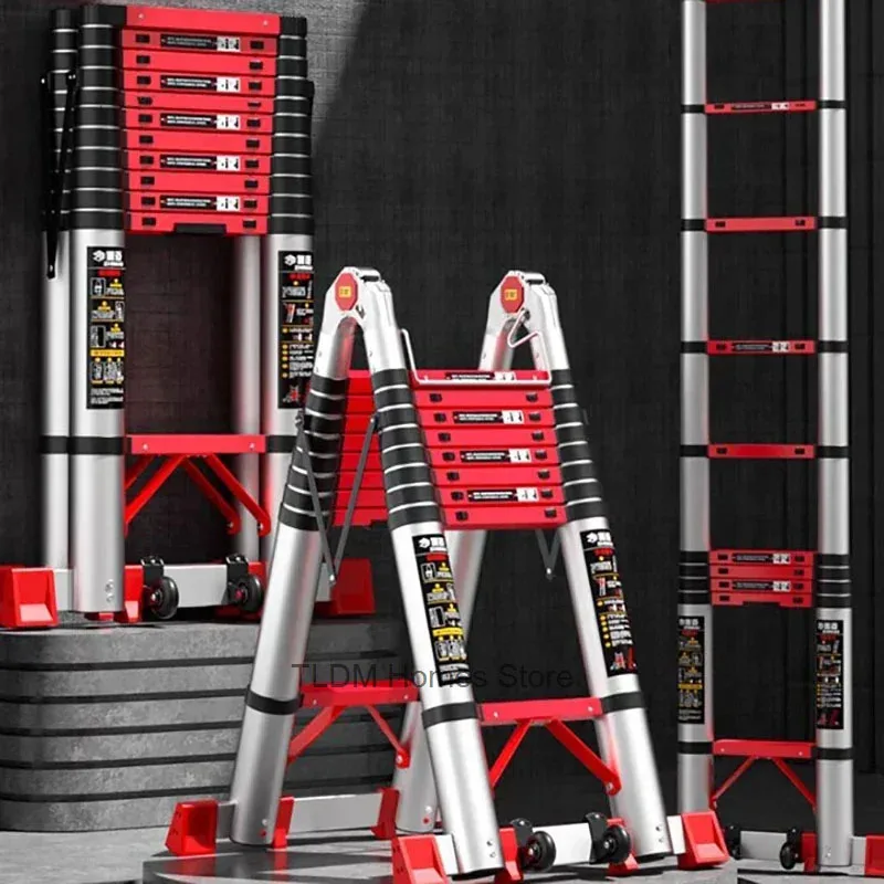 Folding Ladders Multifunctional Lifting Step Ladders Home Herringbone Telescopic Ladder Aluminum Alloy Portable Engineering 사다리