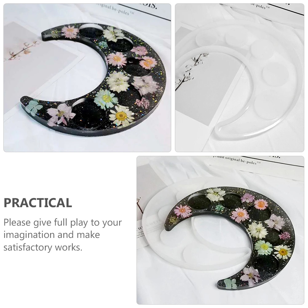 

Moon Shape Tray Mould DIY Silicone Coaster Mold Crystal Epoxy Resin Mat White Cup Pad Holder Jewelry Craft Accessories
