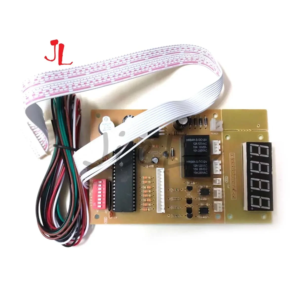Time Control Timer Board with Wire Harness for Arcade Cabinet, Coin Acceptor, Pump Water, Washing Machine, 4 digits, 12V