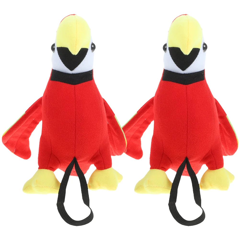 2 Pcs Pirate Parrot Bird Model Toy Costume Prop Stuffed on Shoulder Artificial Plush Realistic Adornment Child