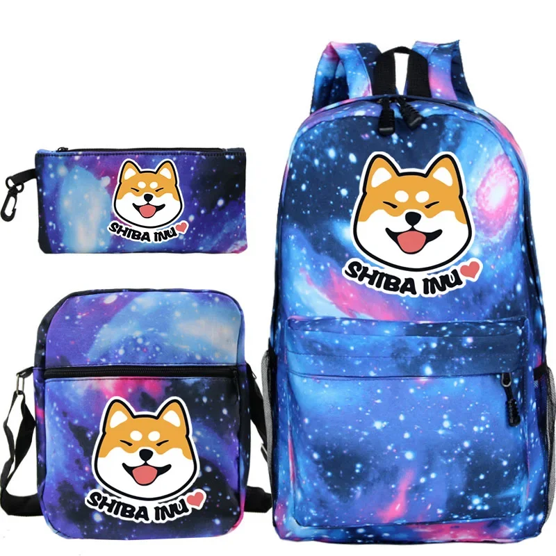 Shiba Inu Backpack For Boys Girls School Bags Men Women Laptop Rucksack for Teens 3 Pcs/Set Book Knapsack School Gift Mochilas