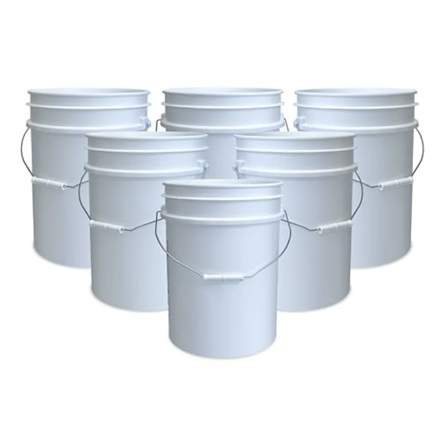 

5 Gallon Bucket Only Made in USA Food Grade Durable 90 Mil All Purpose Pail BPA Free Premium HPDE Easy Stack and Store Lids Not