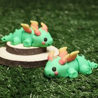 Swinging Simulation Dinosaur Model Joint Movable Green Dinosaur Little Dragon Animals Ornaments Cartoon Craft Decor
