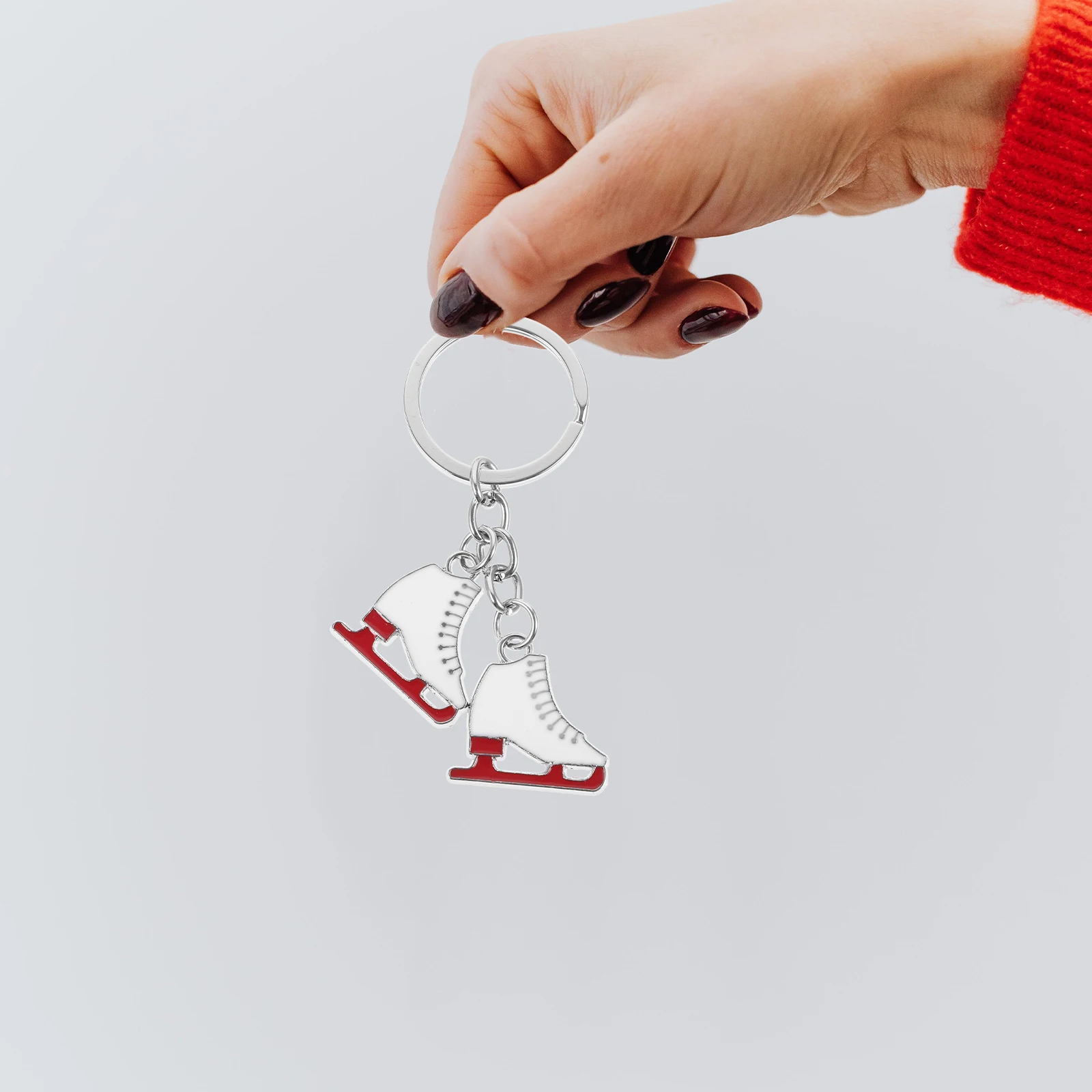 

Tiny Roller Skate Keychain Zinc Alloy Bag Pendant Durable Hanging Charm Small Size Portable Lovely Key Ring Gifts For Friends