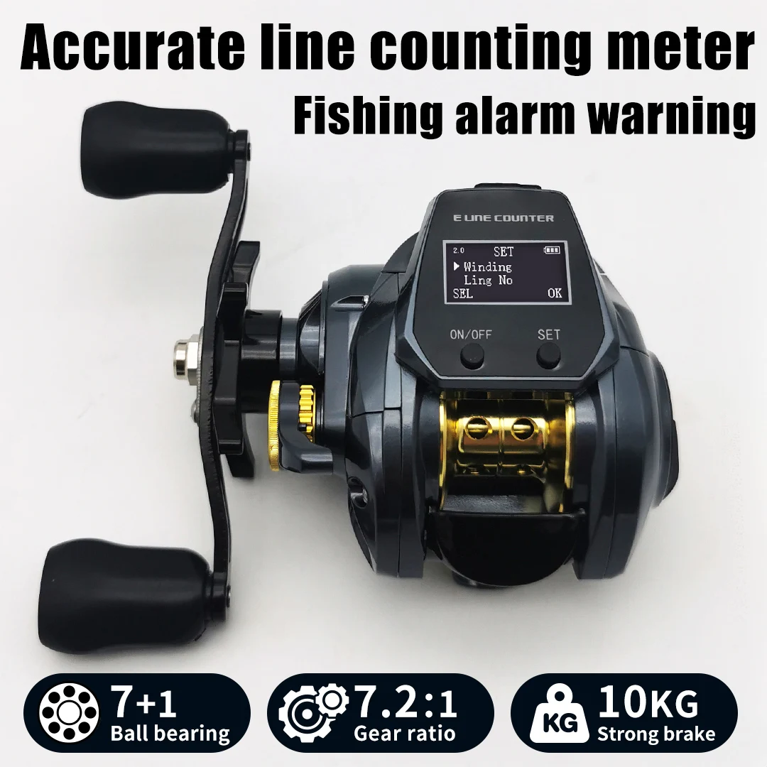 New 4-Language Digital Electronic Projection Reel LED Display, Anti-Rust Salt Water, Fresh Water and Sea Fishing Reel