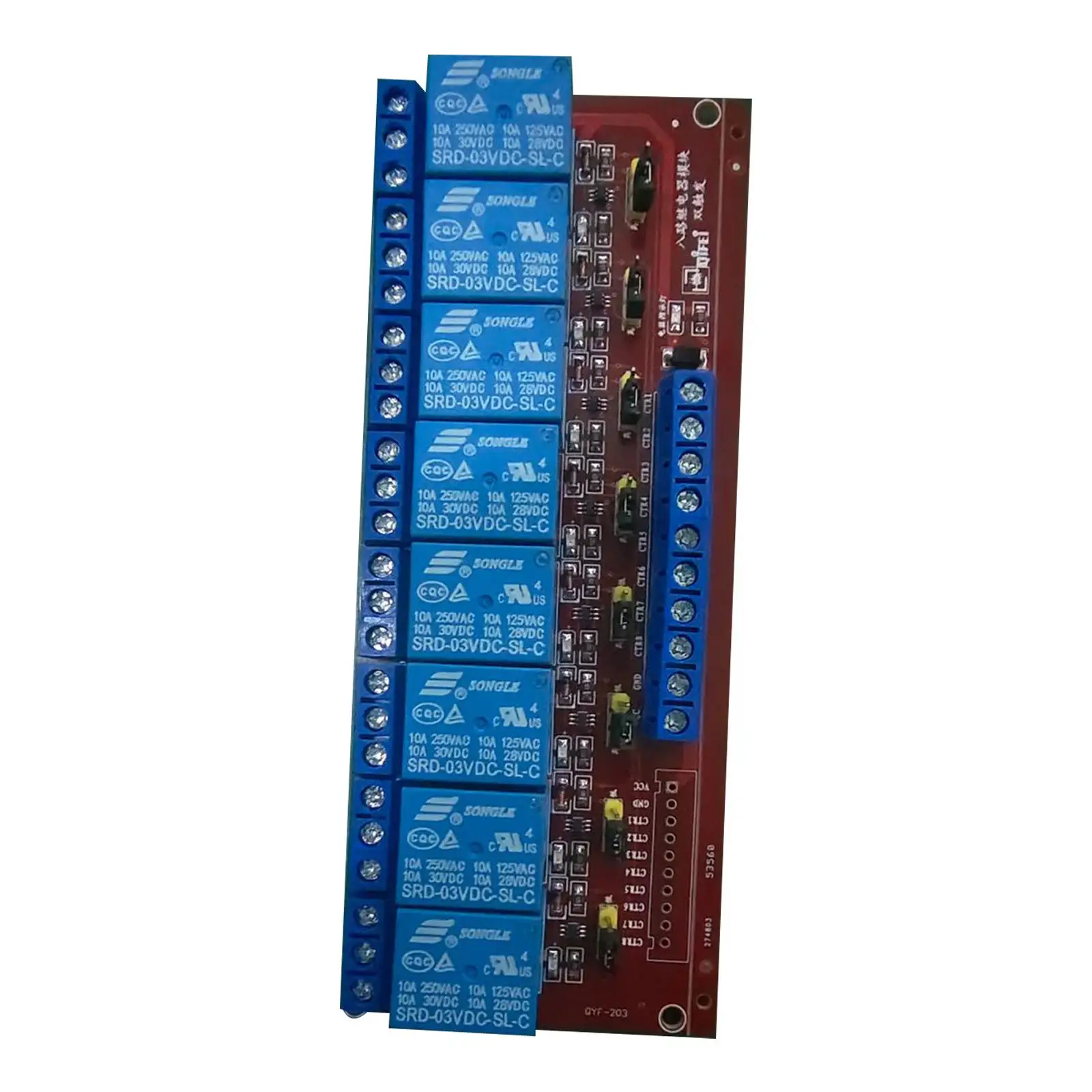 Eletronic Accessories 3V 8-Channel Relay Module Board H/L Level Triger Red