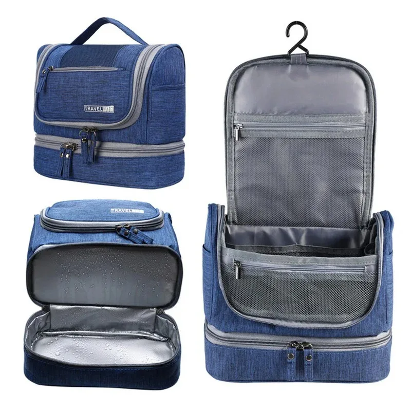 Multifunctional Travel Makeup Bag for Men Moisture-Proof Dry Wet Separation Beautician Toiletry Shower Bag Organizing Case