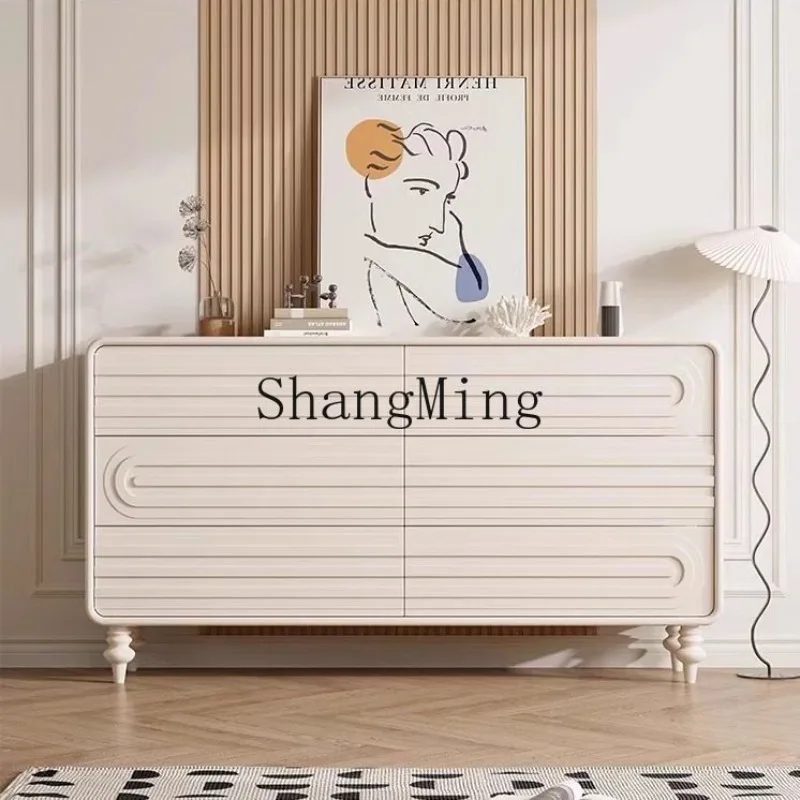 

CL premium wabi-sabi wound chest of drawers cream solid wood bedroom modern simple decoration bedside locker