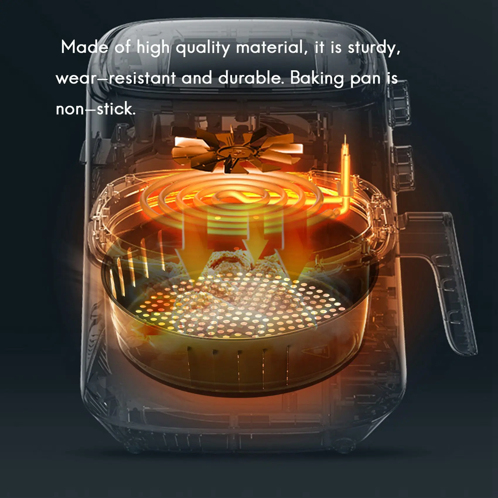 سلة بديلة للمقلاة الهوائية A02V، لجميع أفران مقلاة الهواء، ملحقات مقلاة الهواء، سلة قلي غير لاصقة، 3.5 لتر