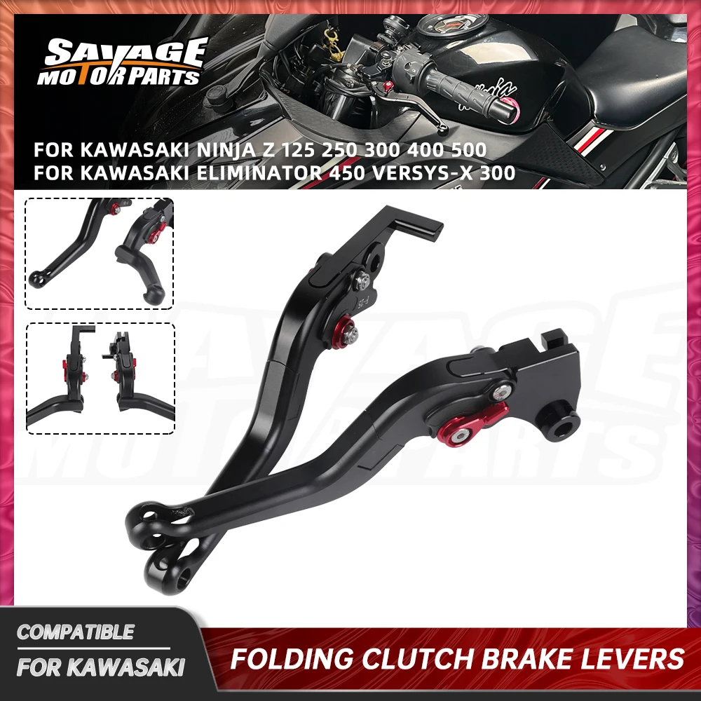 For Kawasaki Ninja 500 Z500 Folding Brake Clutch Lever Ninja Z 250 300 400 VERSYS-X EL450 Eliminator Adjusting Extending Handles