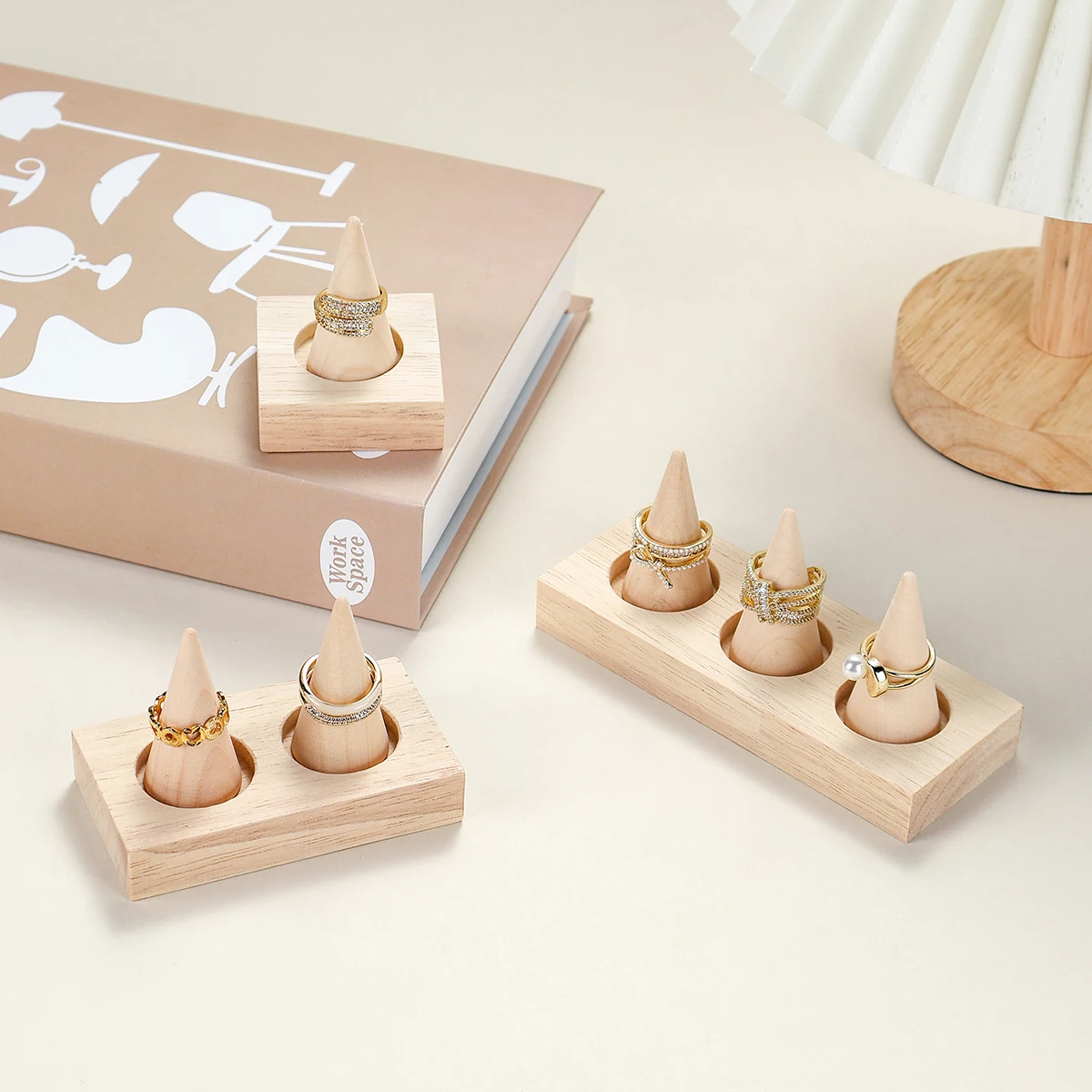 

The wooden ring holder is detachable and flexible, making it suitable for storing accessories, organizing jewelry, and displayin