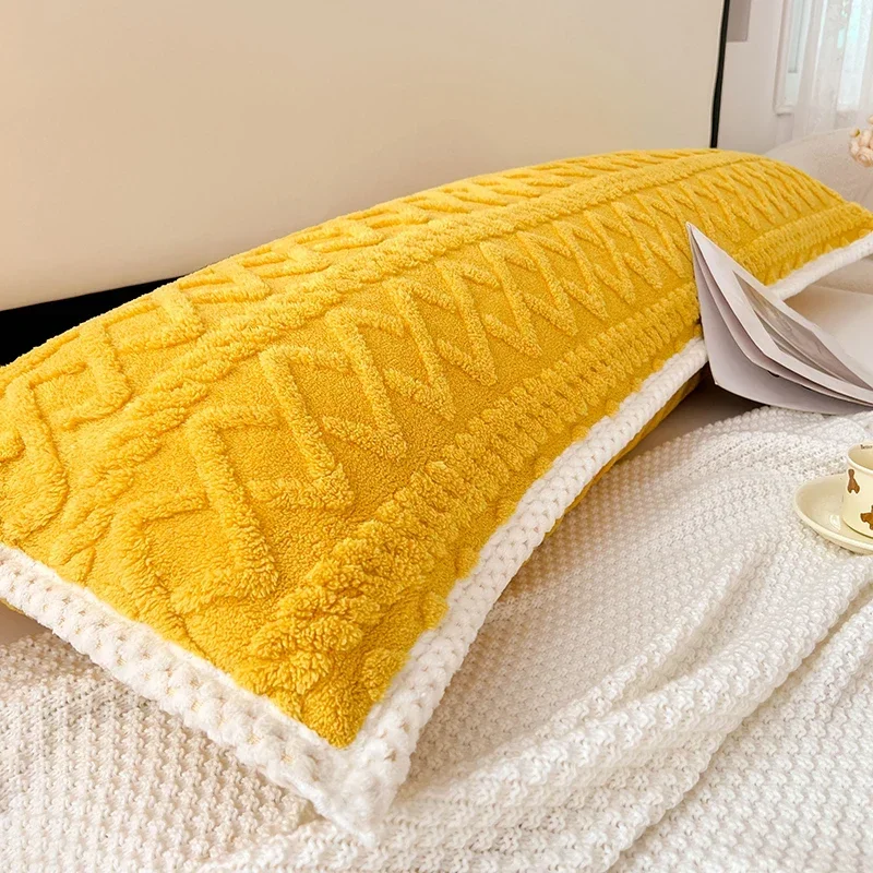 120/150/180 cm Winter warmer gesteppter langer Kissenbezug aus Samt, schöner dekorativer Körperkissenbezug für Zuhause und Hotel
