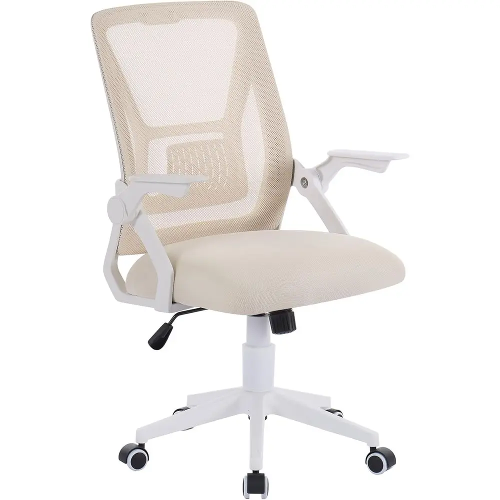 

Ergonomic Swivel Office Chair with Adjustable Armrests, Mesh Back, Lumbar Support, Beige