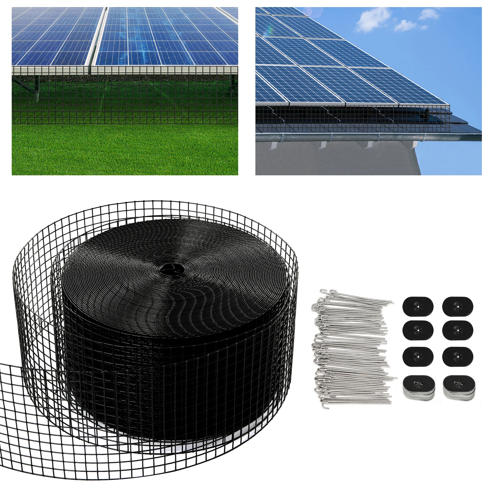 

Solar Panel Bird Guard Squirrel Critter Guard 6in X 100ft 70 Fasteners Clips Bird Proofing Wire Screen Protection Wire Mesh