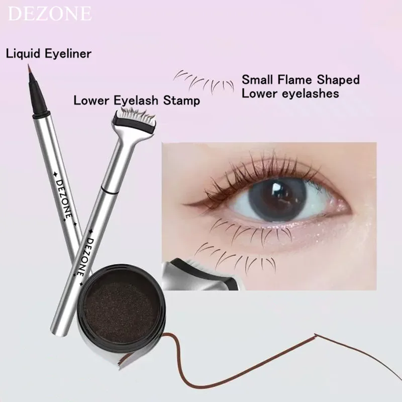 DEZONE Liquid Eyeliner Pen DIY Lower Lash Extension Stamps Eyelash Seal Waterproof Silicone Makeup Tool For Beginner Convenient